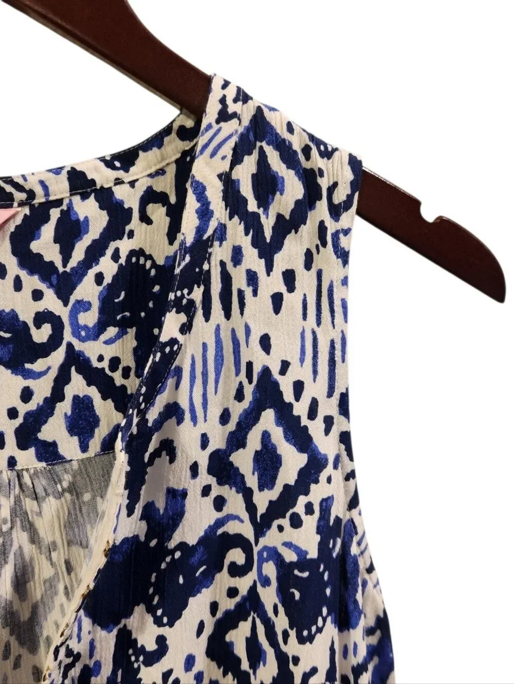 Lilly Pulitzer Larissah Sleeveless Top Size Small Blue White